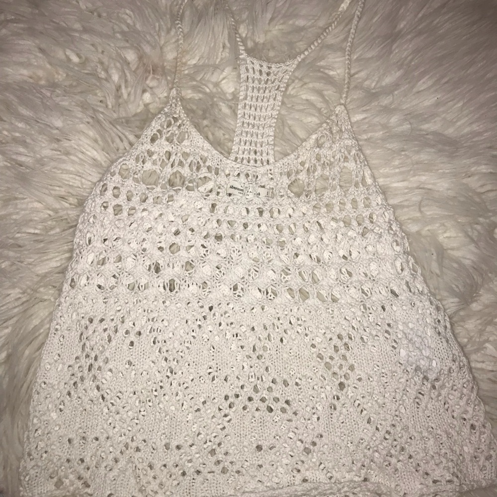 White Crochet Tank